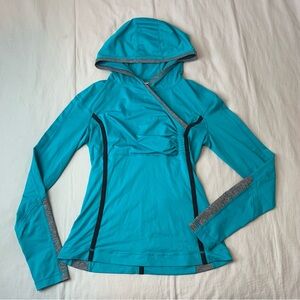 Lululemon run track hoodie turquoise colour size 8